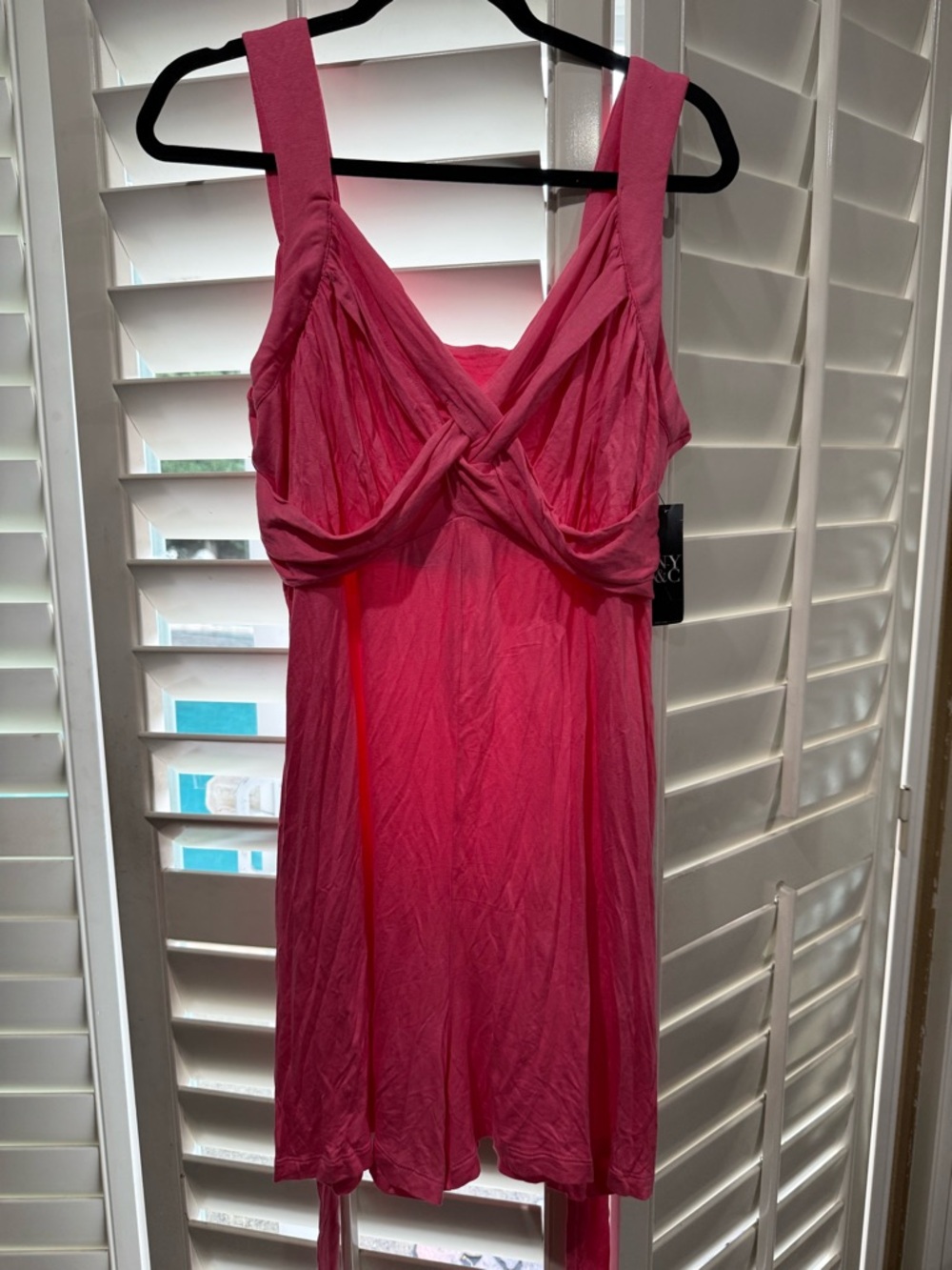 NWT - Pink Sleeveless Twist-Front Mini Dress with Pockets